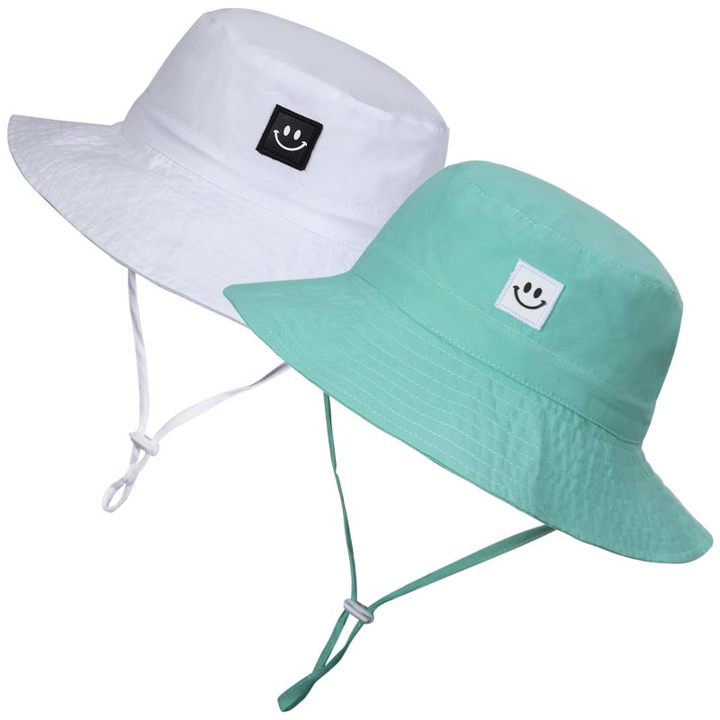 MaxNova Infant Sun Hat Beach Bucket hat for Girls 0-6 Months - Image 1